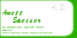 anett speiser business card